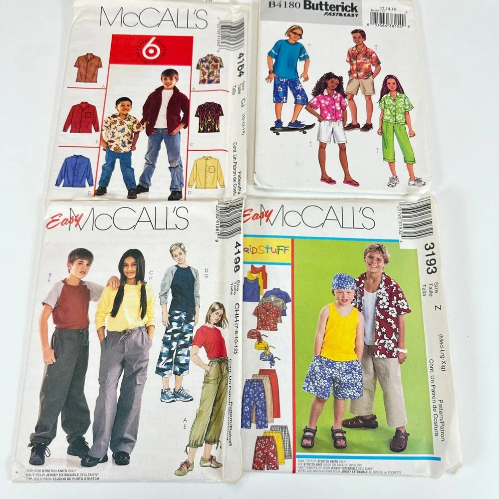 VTG Lot of 11 Kids Boys Sewing Patterns Simplicity Butterick McCalls Shirt Pants